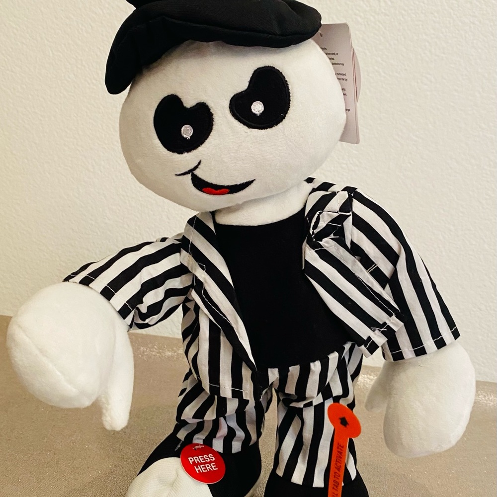 Halloween Animated Dancing Skeleton Plush 12” NWT